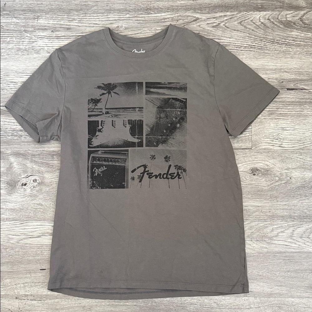 Fender Gray Short-Sleeve Graphic Tee with Black Print